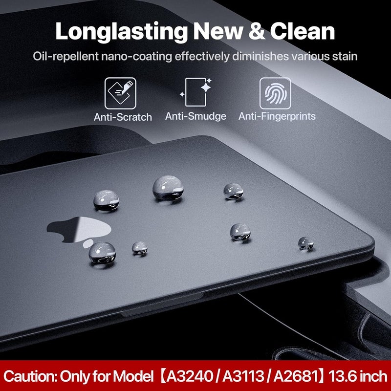 soonjet غطاء غير لامع لجهاز MacBook Air 13/13.6 بوصة (M4/M3/M2، موديلات 2022–2025 A3240 A3113 A2681)، خفيف الوزن | مقاوم للخدوش وبصمات الأصابع | يغلق بسلاسة | مثالي للعمل والسفر والدراسة - Image 3